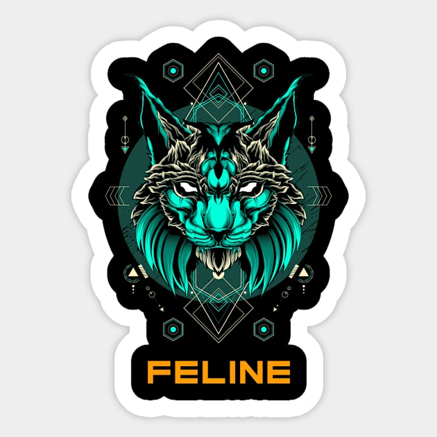 Feline Wild Bobcat Sticker by Crafty Mornings